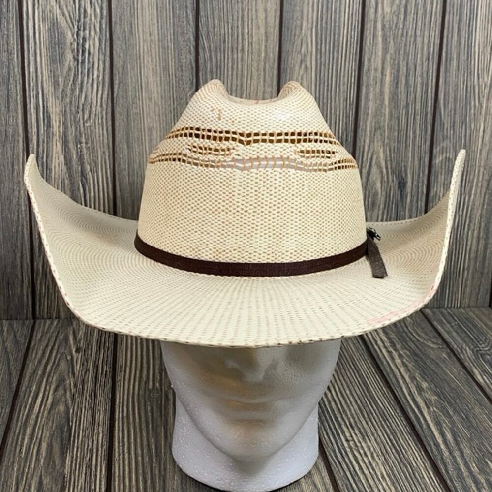 Twister Maverick Western Cowboy Mexican Bangora Straw Hat T71624 Size 7 1/8‎